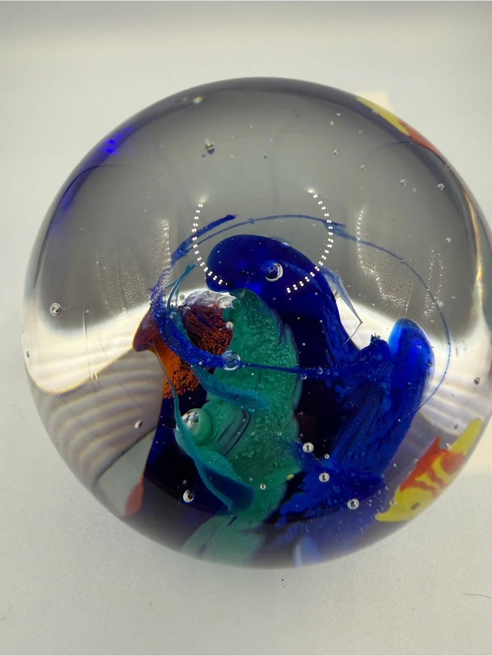 Handmade paper weight Glass Aquarium
